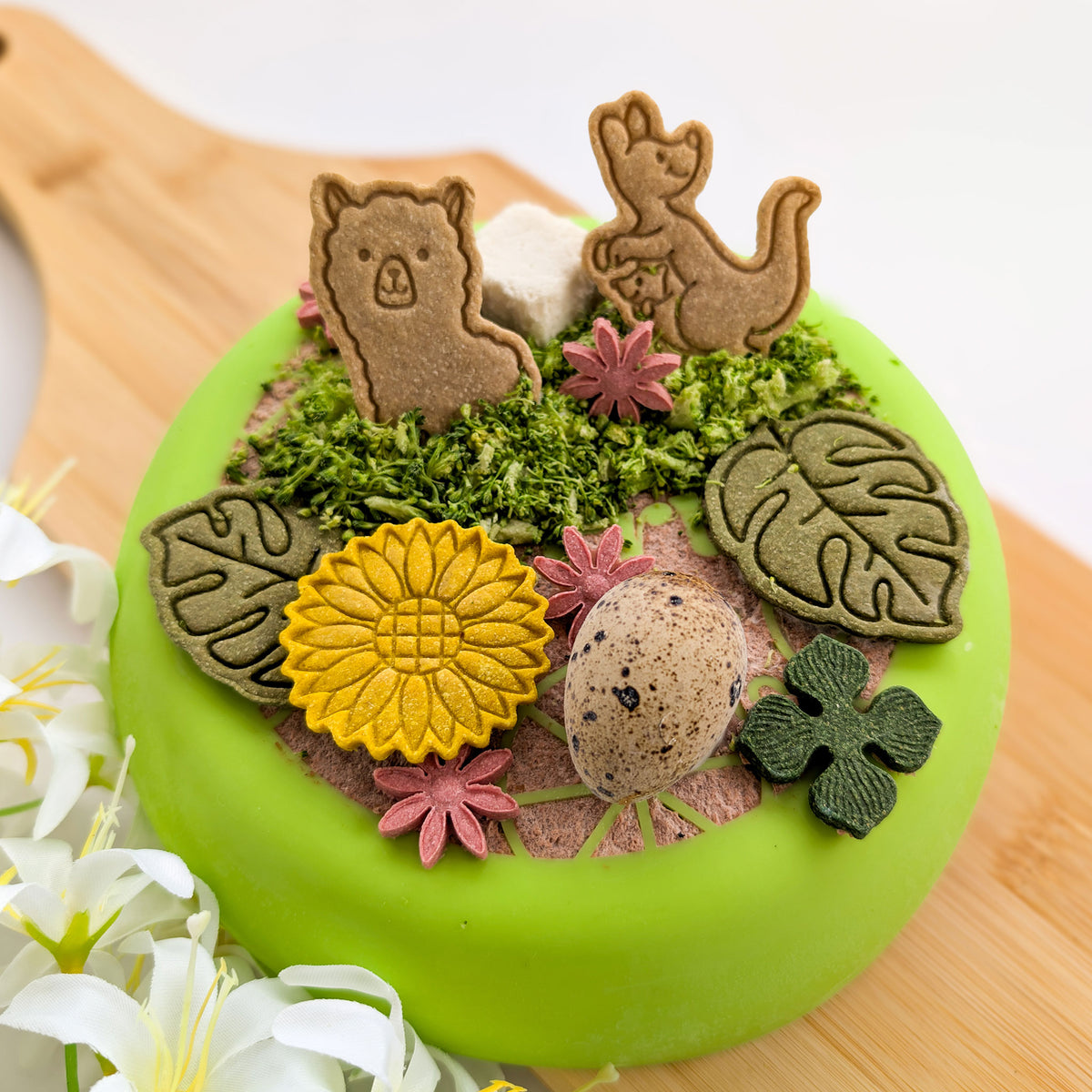 Tapis de léchage Dogs Crush couleur lime avec compartiments texturés pour tartinade aux agrumes