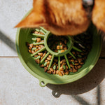 Dogs Crush kiwi : petit bol et tapis de léchage texturé fruit pur